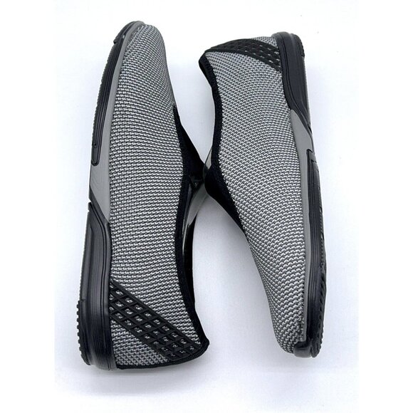 Aerosoles Flat Slip On Shoes Upper Level Grey Black Fly Knit Stretch Sz 9 Wide - Picture 5 of 7